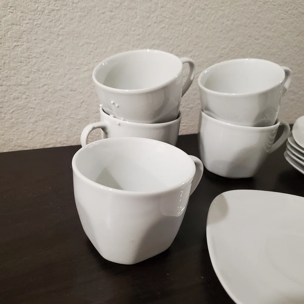 New Malcasa 6pc Porcelain Cup & Saucer Set - Picture 3 of 3